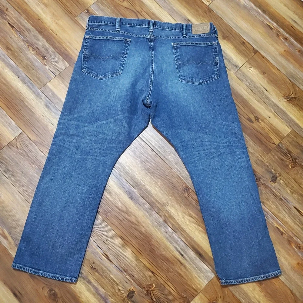 Polo Ralph Lauren Hampton Relaxed Straight Jeans Mens 42x30 Blue Denim Stretch